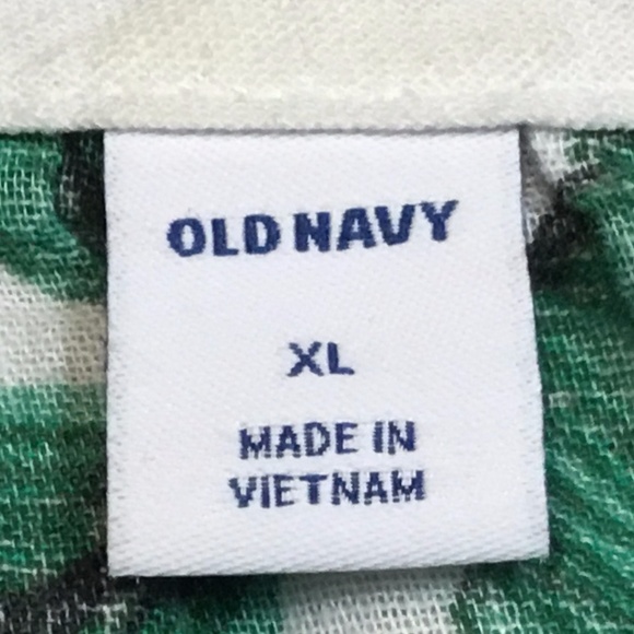 Linen Cotton Tropical Print V-Neck Blouse Top - Picture 5 of 8